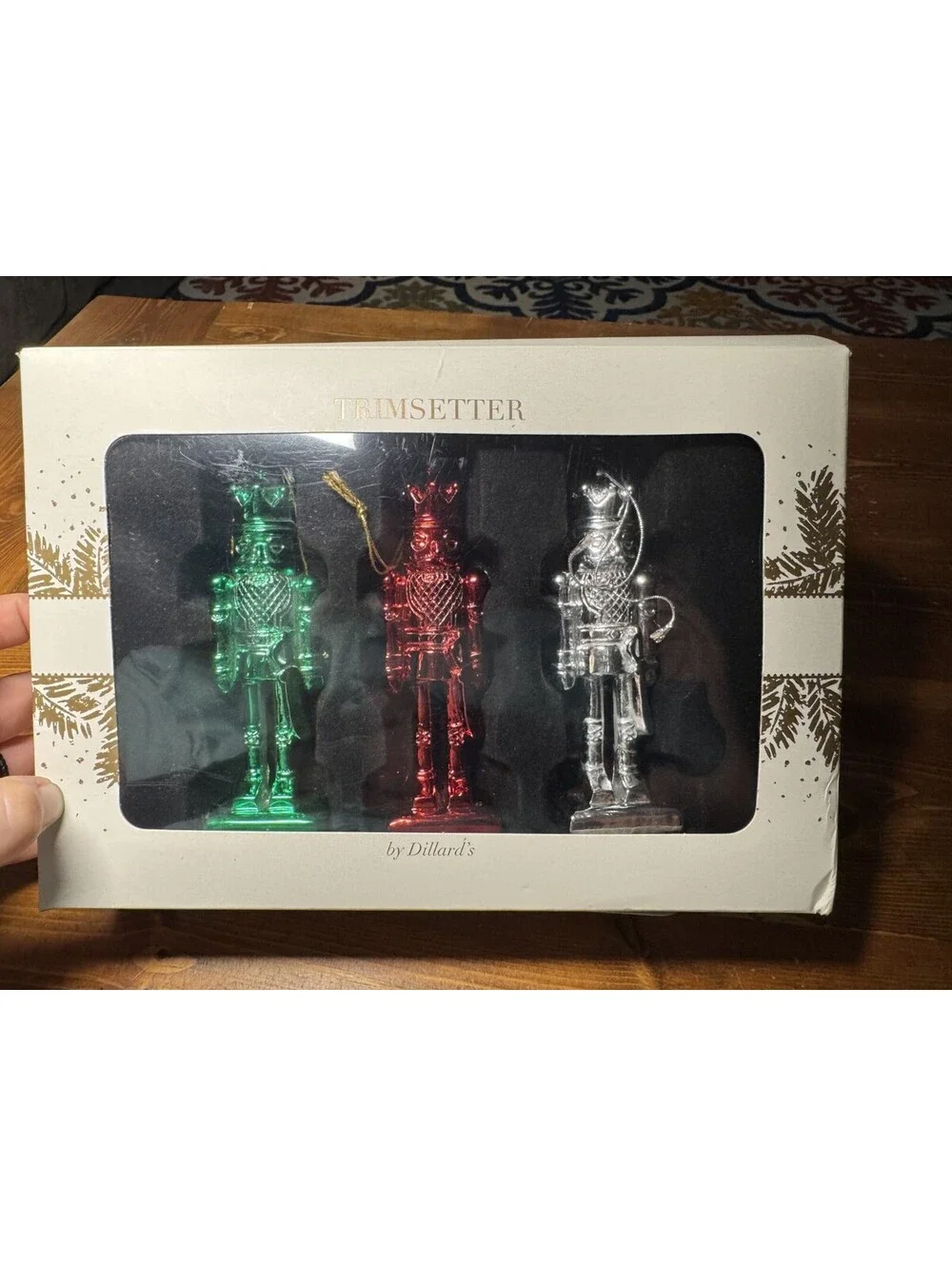 Trimsetter by Dillard's Santa’s Toy Bag Nutcracker set Of 3 Ornaments 4.75” READ